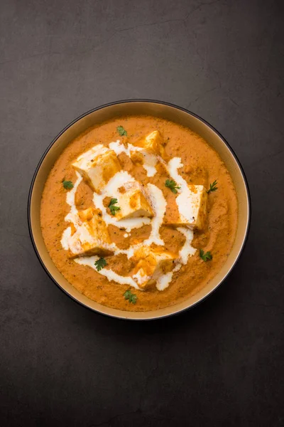 Paneer Butter Masala Cheese Cottage Curry Popüler Hint Yemeği Akşam — Stok fotoğraf