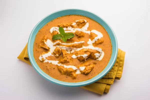 Sabrosa Mantequilla Pollo Curry Murg Makhanwala Plato Masala Cocina India — Foto de Stock