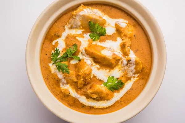 Smaklig Smör Kyckling Curry Eller Murg Makhanwala Eller Masala Maträtt — Stockfoto