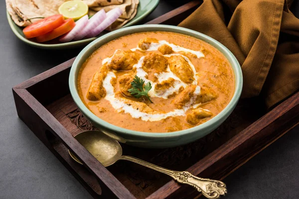 Ízletes Vaj Csirke Curry Vagy Murg Makhanwala Vagy Masala Étel — Stock Fotó