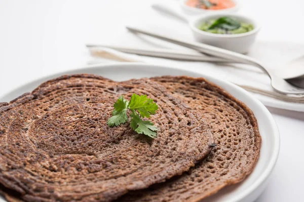 Finger Hirse Oder Ragi Dosa Ist Ein Gesundes Indisches Frühstück — Stockfoto