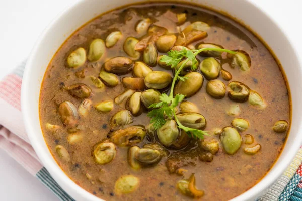 Pavta Bhaji Lima Beans Curry Recept Ook Bekend Als Popat — Stockfoto