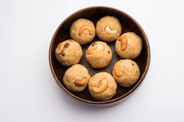 Indian Sweet Rava Laddu Oder Rawa Laddoo Oder Grieß Süße — Stockfoto