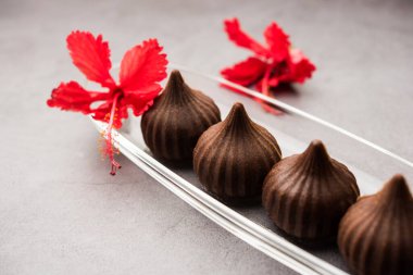 Ganesh Chaturthi Puja veya Ganesha festivali için çikolatalı Modak
