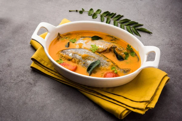 Würziges Fisch Curry Kerala Konkan Bengal Goa Stil Roter Und — Stockfoto