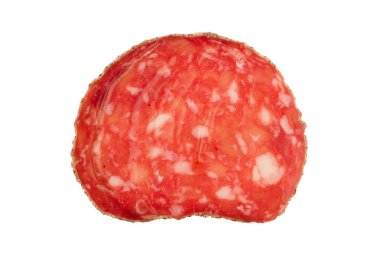 Salam sosis dilim beyaz izole