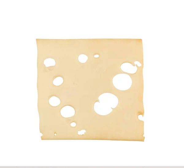 Füstölt sajtszelet fehér alapon — Stock Fotó