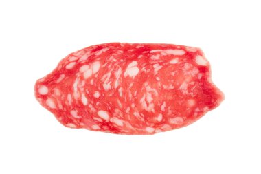 Salam sosis dilim beyaz izole