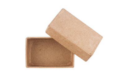 beyaz izole açık dikdörtgen karton kutu