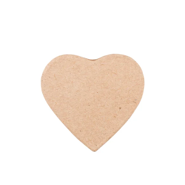 Forma de coração de papelão isolado em branco — Fotografia de Stock