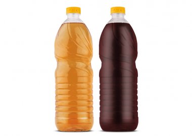 zeytinyağı ve sirke şişesi üzerinde beyaz izole