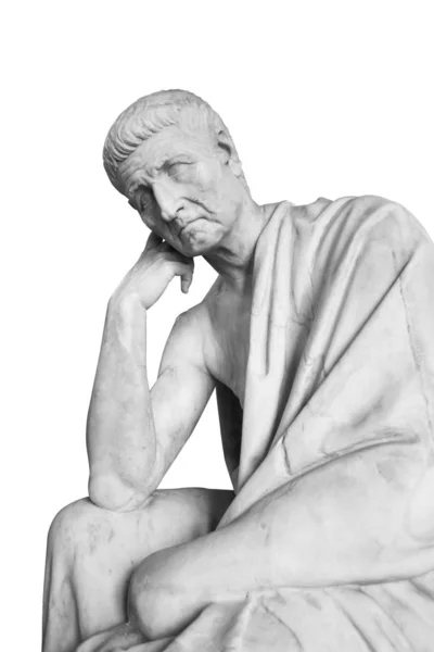 Statue de marbre avec vieil homme pensant — Photo