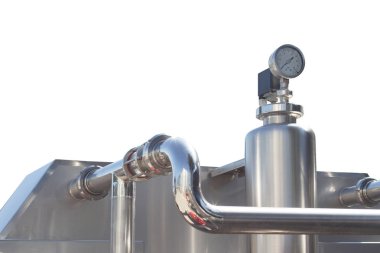 Parlak alüminyum borularda krom basınç kadranı