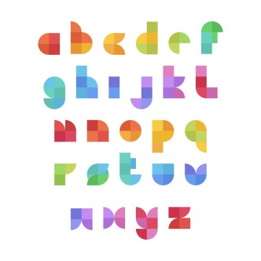 Düz geometrik tarzı vektör geometrik alfabesi