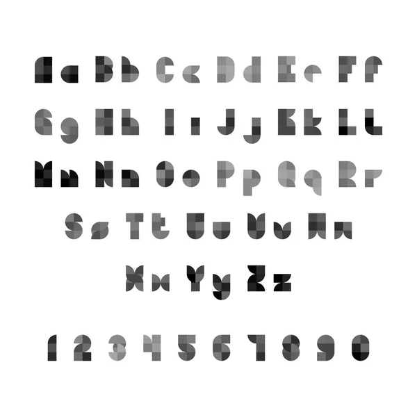 Alphabet géométrique vectoriel dans un style géométrique plat — Image vectorielle