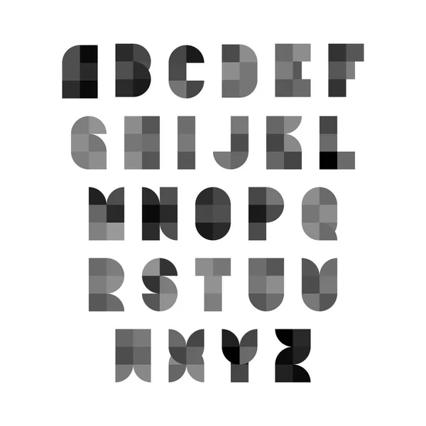 Alphabet géométrique vectoriel dans un style géométrique plat — Image vectorielle