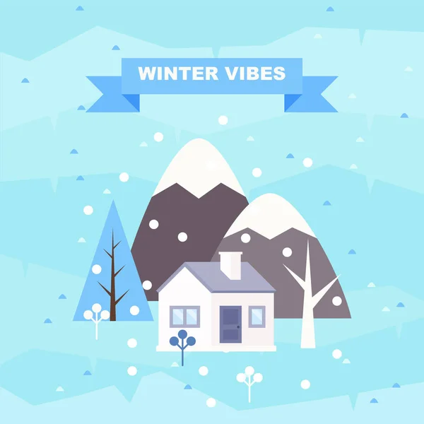 Kış manzara arka plan ile yazlık.