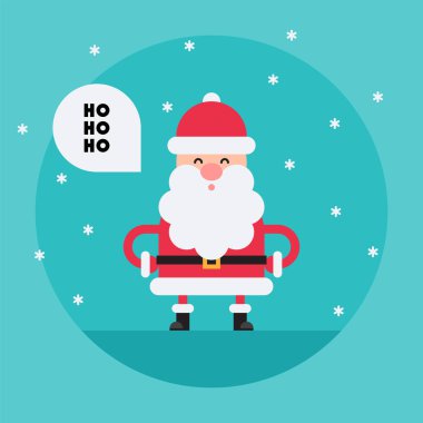 Komik karikatür Noel Baba düz stil