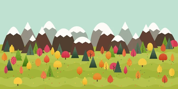 Sonbahar orman köyü manzara 