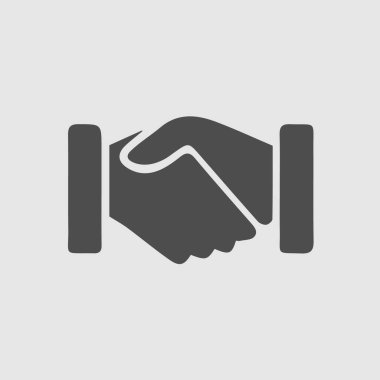 El sıkışma vektör simgesi. El sıkışma sembolü. İş anlaşması sembolü EPS 10.