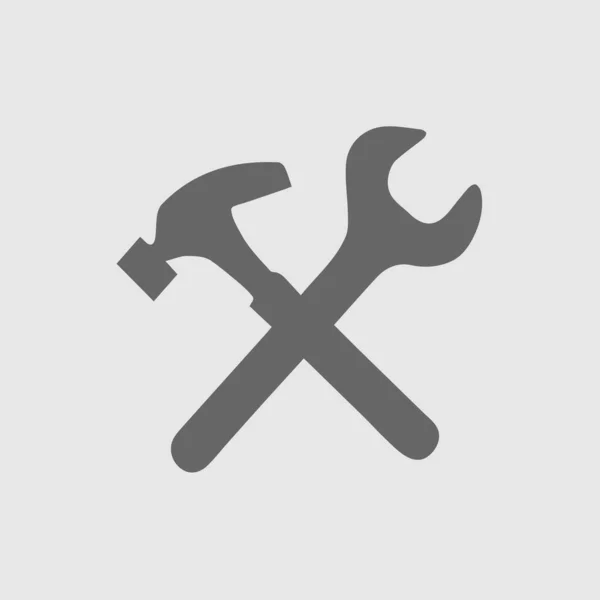 レンチとハンマーのベクトルアイコン ハンディマンのシンボル ベクターイラスト Eps — ストックベクタ
