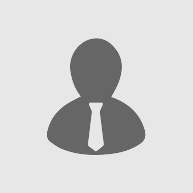 İş adamı silueti basit bir izole ikon 10 puan. Kravat işareti olan adam..