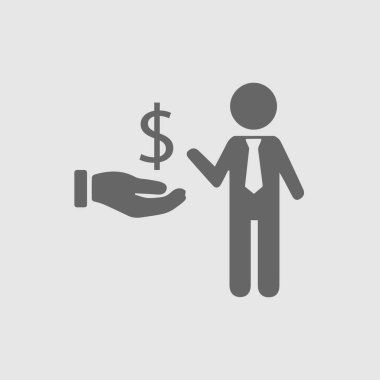 İş kar vektörü. El simgesinde dolar işareti. Başarı konsepti. Vektör illüstrasyonu EPS 10