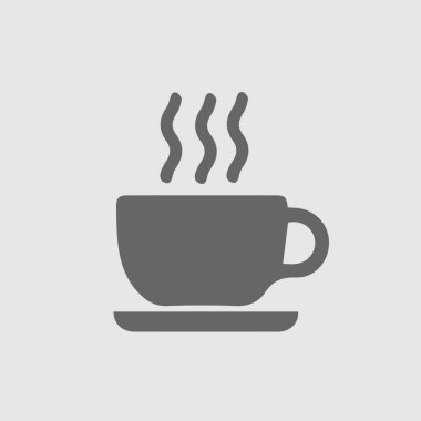 Kahve fincanı vektör ikonu. Basit vektör silueti. Çay fincanı basit izole vektör simgesi. Kahve fincanı logosu.