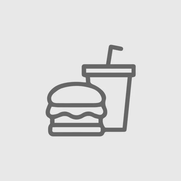 Icono Del Logotipo Del Vector Comida Rápida Hamburguesa Bebida Símbolo — Archivo Imágenes Vectoriales