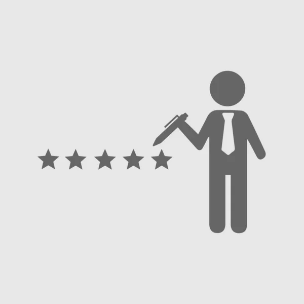 五星级评级 酒店将简单的孤立标识标识进行评级 商人指着五星级 5星评级矢量 — 图库矢量图片