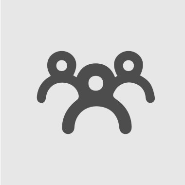 Takım çalışması vektör simgesi 10 puan. Üç iş adamı silueti. İnsanlardan oluşan takım.