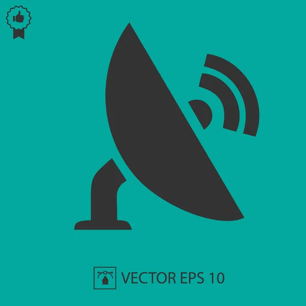 Icono Del Vector Televisión Satelital Vector Aislado Simple Eps — Vector de stock