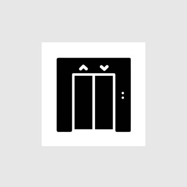 Asansör vektör ikonu 10 birim. Basit izole işaret simgesini kaldır.