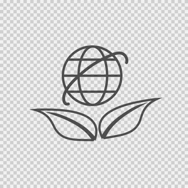 Erde Blattvektorsymbol Folge Auf Transparentem Hintergrund Öko Symbol — Stockvektor