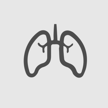 Akciğer vektör simgesi 10 birim. Akciğer organı çizimi.