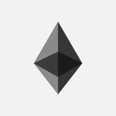 Ethereum sanal para birimi logo vektör simgesi 10 eps.