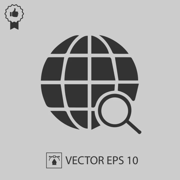 Globo Con Icono Del Vector Lupa Eps — Vector de stock