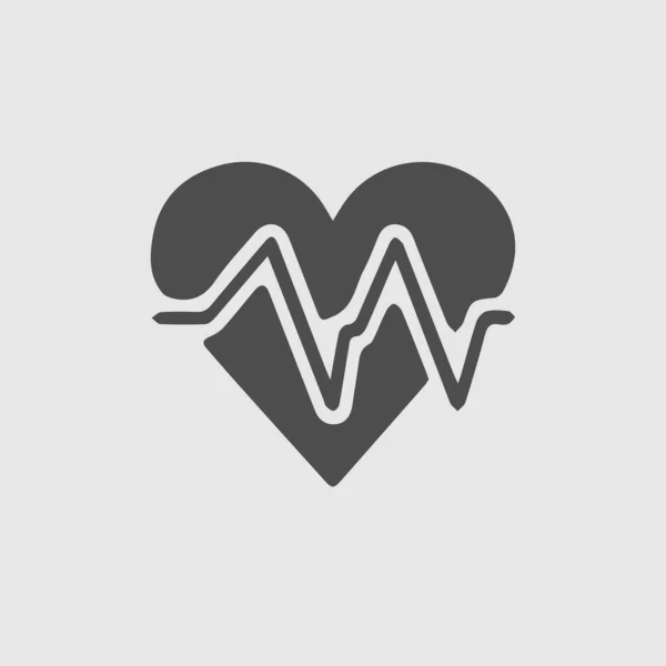 Heart Vector Icon Ecg Heartbeat — Stock Vector