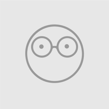 Gözlük vektör ikonuyla gülen surat 10 puan eder. Basit izole emoji resim grafiği.