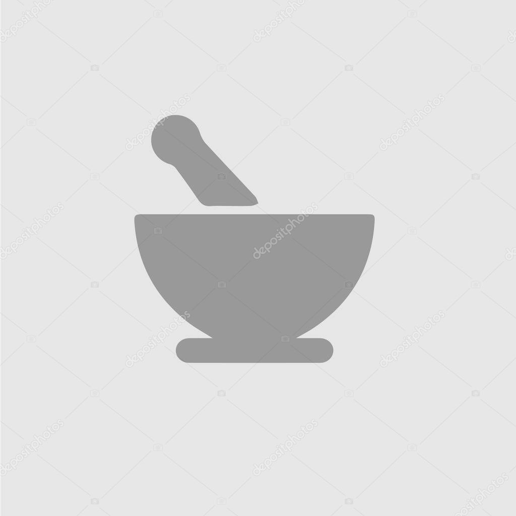 Bowl mortar vector icon eps 10. Simple isolated pictogram.