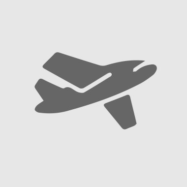 Uçak vektör simgesi 10 birim. Basit izole resim grafiği.