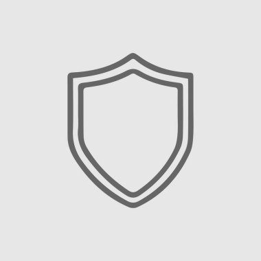 Kalkan vektör simgesi. Koruma sembolü. Resim işareti..