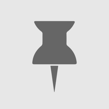 Pin vektör simgesi. Küçük raptiye basit izole edilmiş resim grafiği.