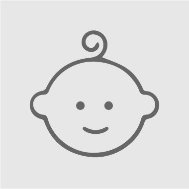 Erkek bebek ikonu. Basit izole illüstrasyon.