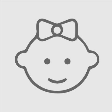 Bebek kız ikonu. Basit izole illüstrasyon.