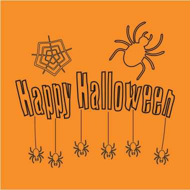 Mutlu Cadılar Bayramı vektör illüstrasyonu. Tatil kartı..