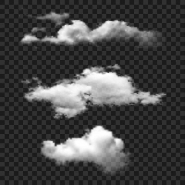 Значок вектора облака. Облака на прозрачном фоне. Простая изолированная иллюстрация.