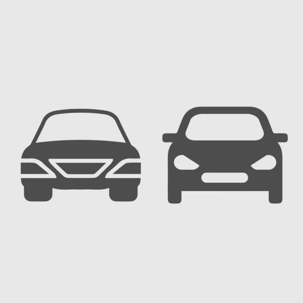 Conjunto Frontal Del Coche Icono Del Vector Pictograma Aislado Simple — Vector de stock