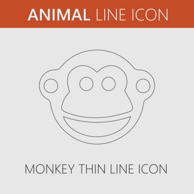 Maymun vektör simgesi. Çin yılı burç sembolü 2016