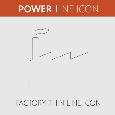 Fabrika vektör simgesi 10 birim. Sanayi sembolü. Elektrik santrali. İzole illüstrasyon.
